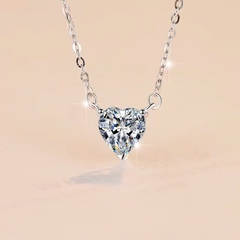 Dây Chuyền ESME ESHK0099 Kim Cương Đá Moissanite Bạc 925 Xi Kim 5 lớp