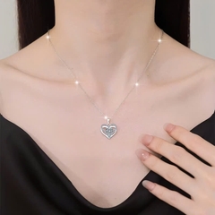 Dây Chuyền ESME ESHK0100 Kim Cương Đá Moissanite Bạc 925 Xi Kim 5 lớp