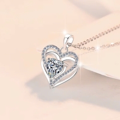 Dây Chuyền ESME ESHK0100 Kim Cương Đá Moissanite Bạc 925 Xi Kim 5 lớp
