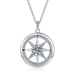 Dây Chuyền ESME ESHK0102 Kim Cương Đá Moissanite Bạc 925 Xi Kim 5 lớp