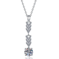 Dây Chuyền ESME ESHK0105 Kim Cương Đá Moissanite Bạc 925 Xi Kim 5 lớp