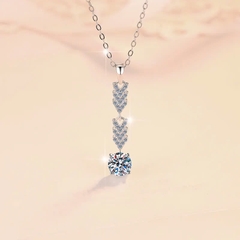 Dây Chuyền ESME ESHK0105 Kim Cương Đá Moissanite Bạc 925 Xi Kim 5 lớp