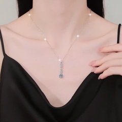 Dây Chuyền ESME ESHK0105 Kim Cương Đá Moissanite Bạc 925 Xi Kim 5 lớp