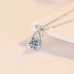 Dây Chuyền ESME ESHK0104 Kim Cương Đá Moissanite Bạc 925 Xi Kim 5 lớp