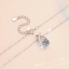 Dây Chuyền ESME ESHK0104 Kim Cương Đá Moissanite Bạc 925 Xi Kim 5 lớp