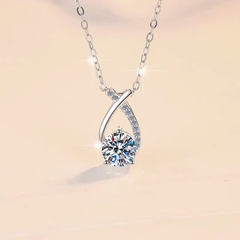 Dây Chuyền ESME ESHK0104 Kim Cương Đá Moissanite Bạc 925 Xi Kim 5 lớp
