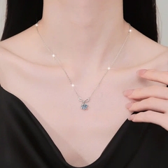 Dây Chuyền ESME ESHK0103 Kim Cương Đá Moissanite Bạc 925 Xi Kim 5 lớp