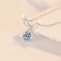 Dây Chuyền ESME ESHK0103 Kim Cương Đá Moissanite Bạc 925 Xi Kim 5 lớp