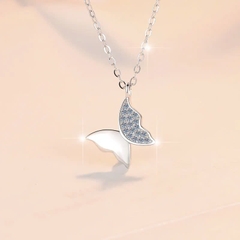 Dây Chuyền ESME ESHK0112 Kim Cương Đá Moissanite Bạc 925 Xi Kim 5 lớp