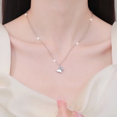 Dây Chuyền ESME ESHK0112 Kim Cương Đá Moissanite Bạc 925 Xi Kim 5 lớp
