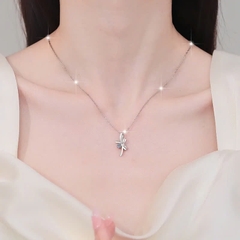 Dây Chuyền ESME ESHK0109 Kim Cương Đá Moissanite Bạc 925 Xi Kim 5 lớp