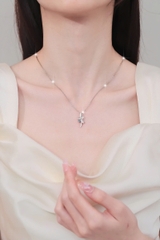 Dây Chuyền ESME ESHK0109 Kim Cương Đá Moissanite Bạc 925 Xi Kim 5 lớp