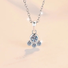 Dây Chuyền ESME ESHK0107 Kim Cương Đá Moissanite Bạc 925 Xi Kim 5 lớp