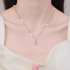 Dây Chuyền ESME ESHK0110 Kim Cương Đá Moissanite Bạc 925 Xi Kim 5 lớp