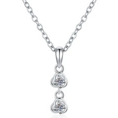 Dây Chuyền ESME ESHK0110 Kim Cương Đá Moissanite Bạc 925 Xi Kim 5 lớp