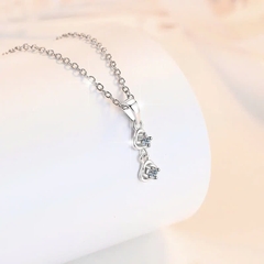 Dây Chuyền ESME ESHK0110 Kim Cương Đá Moissanite Bạc 925 Xi Kim 5 lớp