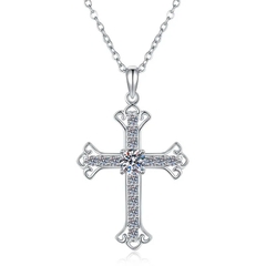 Dây Chuyền ESME ESHK0108 Kim Cương Đá Moissanite Bạc 925 Xi Kim 5 lớp