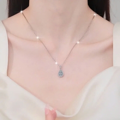 Dây Chuyền ESME ESHK0106 Kim Cương Đá Moissanite Bạc 925 Xi Kim 5 lớp