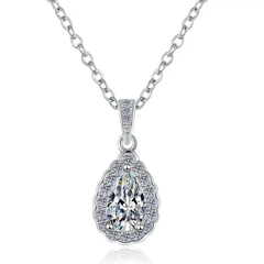 Dây Chuyền ESME ESHK0106 Kim Cương Đá Moissanite Bạc 925 Xi Kim 5 lớp