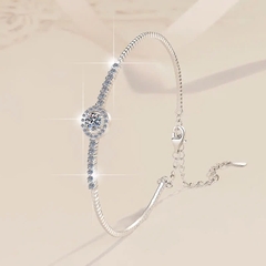 Vòng Tay ESME ESSL014 Kim Cương Đá Moissanite Bạc 925 Xi Kim 5 lớp