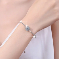 Vòng Tay ESME ESSL019 Kim Cương Đá Moissanite Bạc 925 Xi Kim 5 lớp