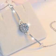 Vòng Tay ESME ESSL019 Kim Cương Đá Moissanite Bạc 925 Xi Kim 5 lớp