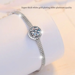 Vòng Tay ESME ESSL017 Kim Cương Đá Moissanite Bạc 925 Xi Kim 5 lớp