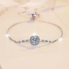 Vòng Tay ESME ESSL008 Kim Cương Đá Moissanite Bạc 925 Xi Kim 5 lớp