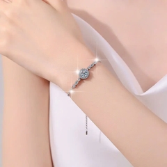 Vòng Tay ESME ESSL008 Kim Cương Đá Moissanite Bạc 925 Xi Kim 5 lớp
