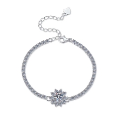 Vòng Tay ESME ESSL005 Kim Cương Đá Moissanite Bạc 925 Xi Kim 5 lớp
