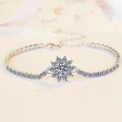 Vòng Tay ESME ESSL005 Kim Cương Đá Moissanite Bạc 925 Xi Kim 5 lớp