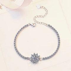 Vòng Tay ESME ESSL005 Kim Cương Đá Moissanite Bạc 925 Xi Kim 5 lớp