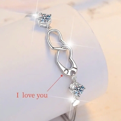 Vòng Tay ESME ESSL018 Kim Cương Đá Moissanite Bạc 925 Xi Kim 5 lớp