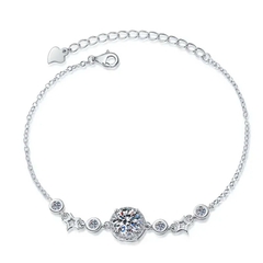 Vòng Tay ESME ESSL016 Kim Cương Đá Moissanite Bạc 925 Xi Kim 5 lớp