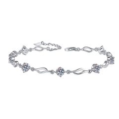 Vòng Tay ESME ESSL012 Kim Cương Đá Moissanite Bạc 925 Xi Kim 5 lớp
