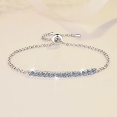 Vòng Tay ESME ESSL010 Kim Cương Đá Moissanite Bạc 925 Xi Kim 5 lớp
