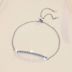 Vòng Tay ESME ESSL010 Kim Cương Đá Moissanite Bạc 925 Xi Kim 5 lớp