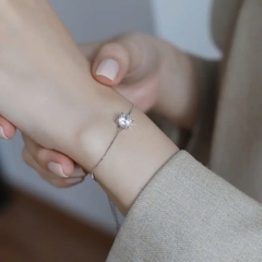 Vòng Tay ESME ESSL004 Kim Cương Đá Moissanite Bạc 925 Xi Kim 5 lớp