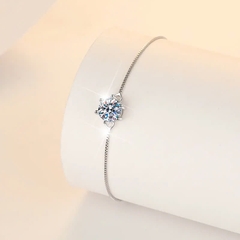 Vòng Tay ESME ESSL004 Kim Cương Đá Moissanite Bạc 925 Xi Kim 5 lớp