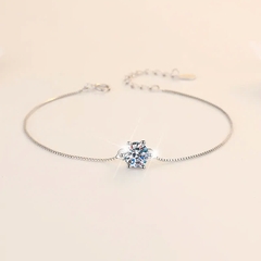 Vòng Tay ESME ESSL004 Kim Cương Đá Moissanite Bạc 925 Xi Kim 5 lớp