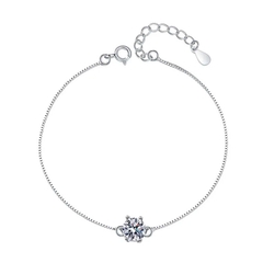 Vòng Tay ESME ESSL004 Kim Cương Đá Moissanite Bạc 925 Xi Kim 5 lớp