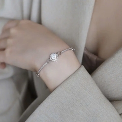 Vòng Tay ESME ESSL003 Kim Cương Đá Moissanite Bạc 925 Xi Kim 5 lớp