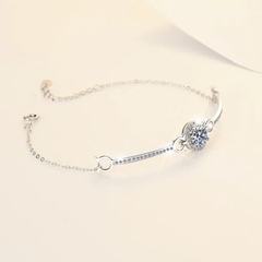 Vòng Tay ESME ESSL003 Kim Cương Đá Moissanite Bạc 925 Xi Kim 5 lớp