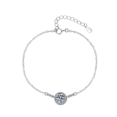Vòng Tay ESME ESSL002 Kim Cương Đá Moissanite Bạc 925 Xi Kim 5 lớp