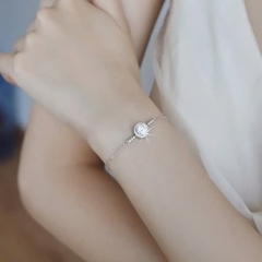 Vòng Tay ESME ESSL002 Kim Cương Đá Moissanite Bạc 925 Xi Kim 5 lớp