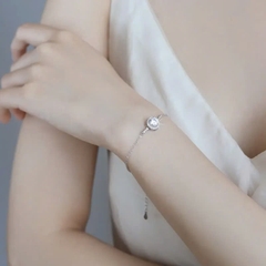 Vòng Tay ESME ESSL002 Kim Cương Đá Moissanite Bạc 925 Xi Kim 5 lớp