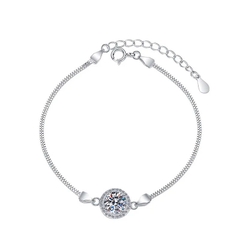 Vòng Tay ESME ESSL001 Kim Cương Đá Moissanite Bạc 925 Xi Kim 5 lớp