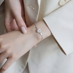 Vòng Tay ESME ESSL001 Kim Cương Đá Moissanite Bạc 925 Xi Kim 5 lớp