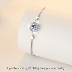 Vòng Tay ESME ESSL001 Kim Cương Đá Moissanite Bạc 925 Xi Kim 5 lớp