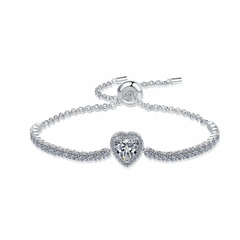 Vòng Tay ESME ESSL025 Kim Cương Đá Moissanite Bạc 925 Xi Kim 5 lớp